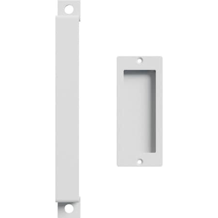 Ekena Millwork 11" Pull Handle & 6" Flush Pull for 1 3/4" Doors, Rocket White GB6001PP4116RW